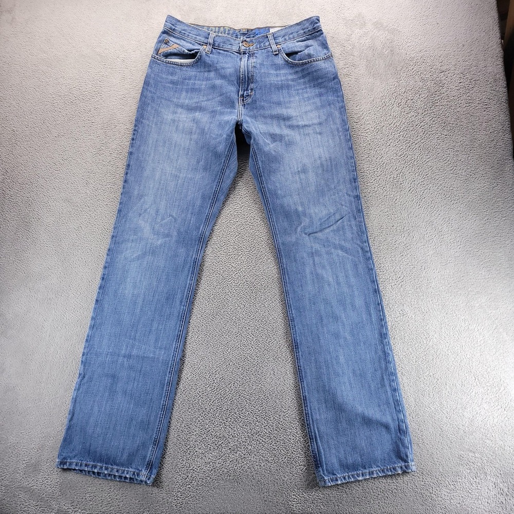 Ariat M2 Jeans Mens 34x38 Blue Relaxed Bootcut Medium Wash Denim Workwear